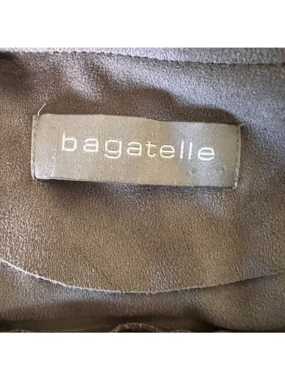 Gray Faux Suede Coatigan Open Front Stretch Jacket Santa Fe Ranch Luxe Boho L - Picture 6 of 9